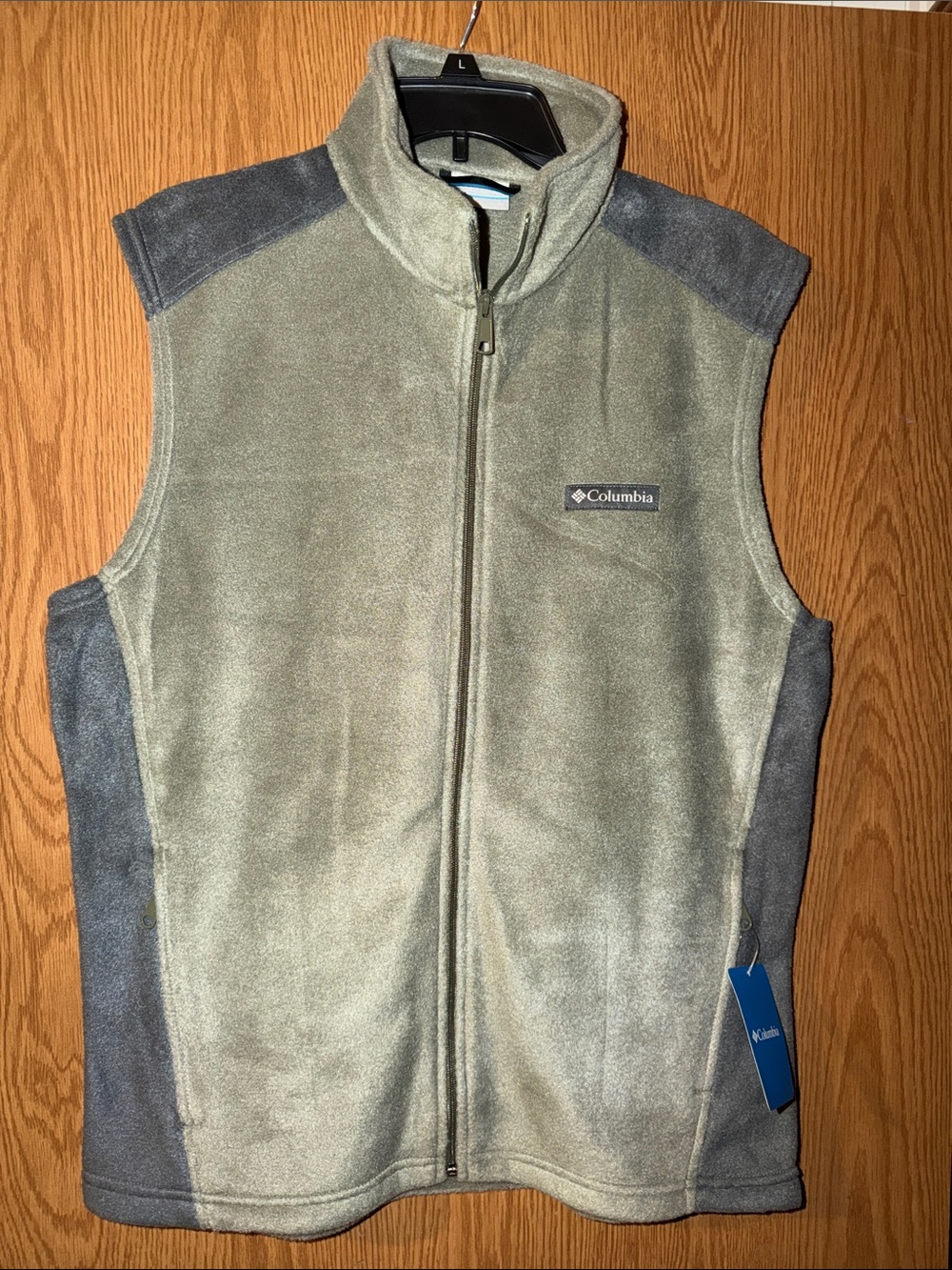 Columbia Olive Green and Gray Men's Fleece Vest